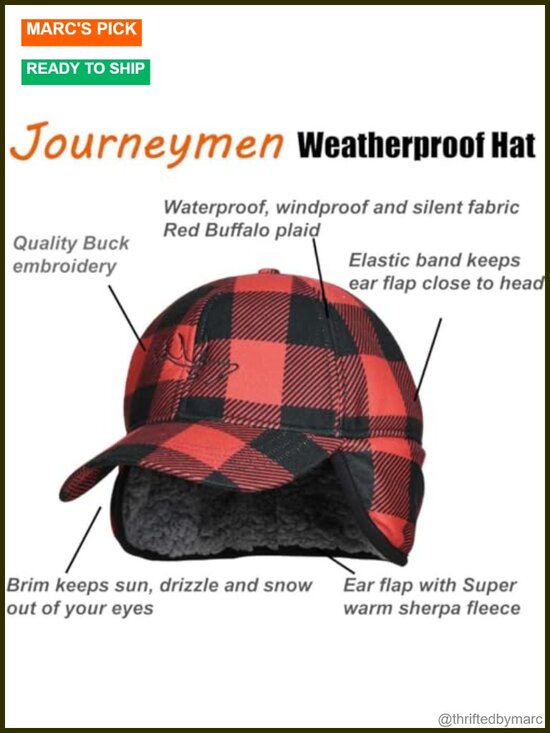 EDTREK Journeyman Waterproof Winter Hat Sherpa Lined Ear Flap Men Women main image 5